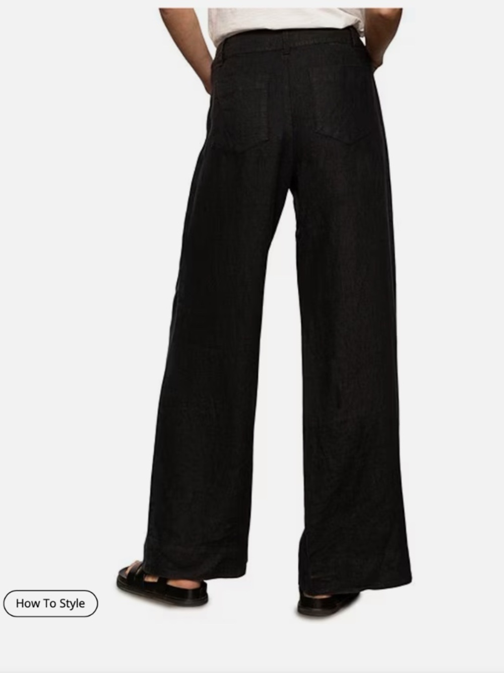 Sanctuary Marine Linen Sailor Black Wide Leg Pants New 28 - Picture 5 of 10